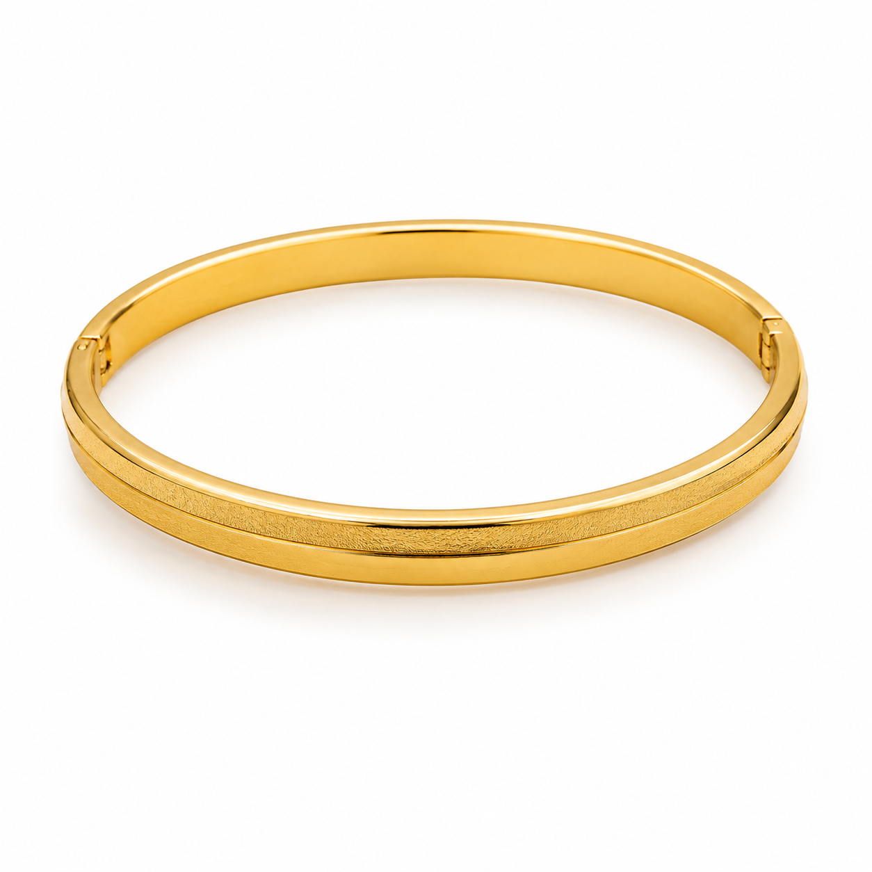 Classic Golden Elegance Hinged Bangle Bracelet