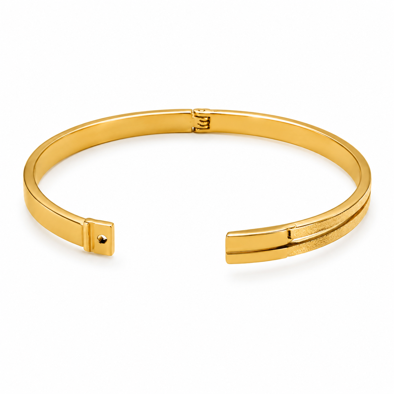 Classic Golden Elegance Hinged Bangle Bracelet