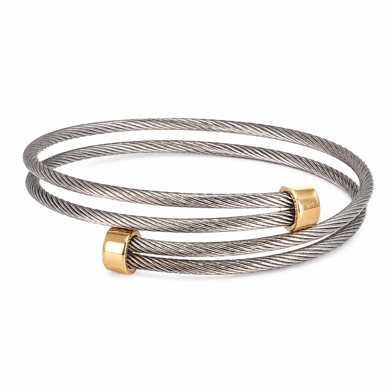 Silver Twist Adjustable Cable Bracelet