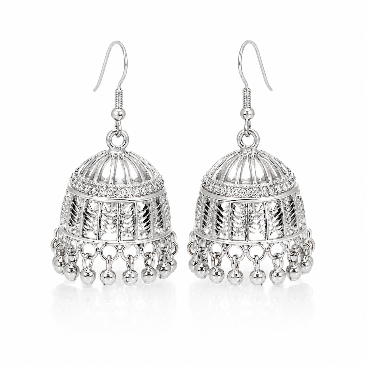 Traditional Silver Jhumka Earrings